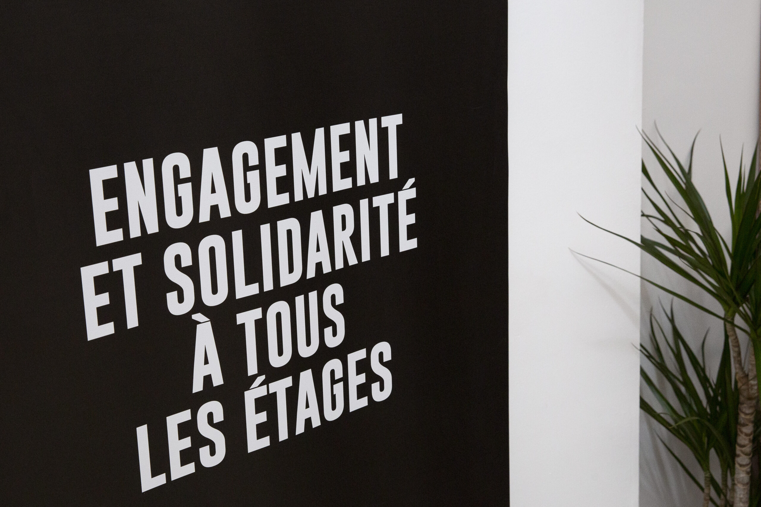 Image décorative du slogan de l'Ascenseur "Engagement et solidarité à tous les étages".