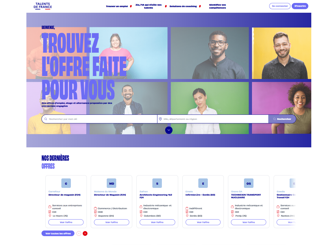 Capture d'écran talents de france